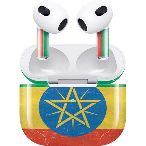 Ethiopia Flag Distressed Apple AirPods (3rd Gen 2021) Skin